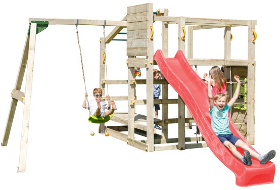 Parque Infantil Crossfit XL con Tobogan y Columpio Individual