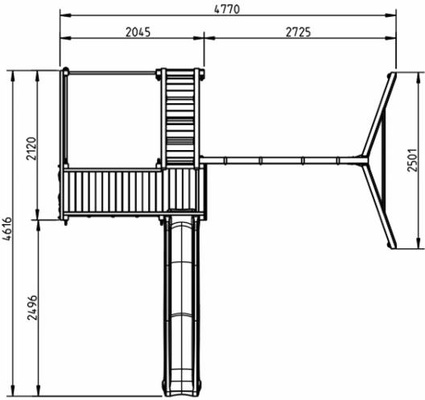 Parque Infantil Crossfit XL con Tobogan y Columpio Individual