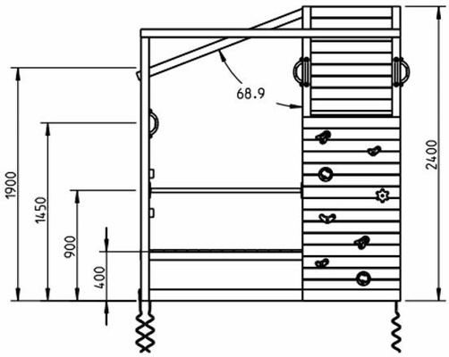 Parque Infantil Crossfit XL con Tobogan y Columpio Doble