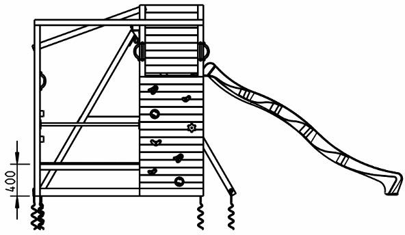 Parque Infantil Crossfit XL con Tobogan y Columpio Doble