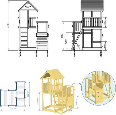 Parque Infantil Penthouse XL con Columpio Individual
