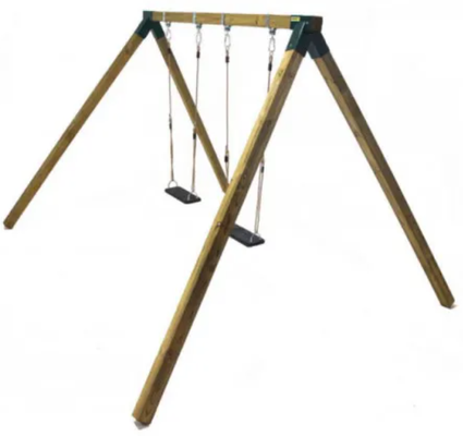 Columpio Doble Madera Cuadrada Adultos Karai Deluxe Cuerdas Masgames