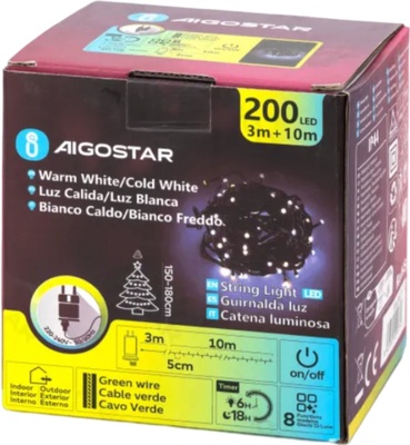 Tira de Luces Led de Navidad Luces Amarilla y Blanca 3.6W 10 Mt