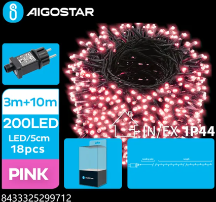 Tira de Luces Led de Navidad Luz Rosa 3.6W 10m