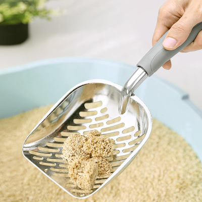 Pala de aluminio para arena de gatos