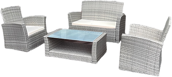 Conjunto Jardin Ibiza con Sofa, 2 Sillones, Mesa Baja Conjunto Jardin Ibiza con Sofa, 2 Sillones, Mesa Baja