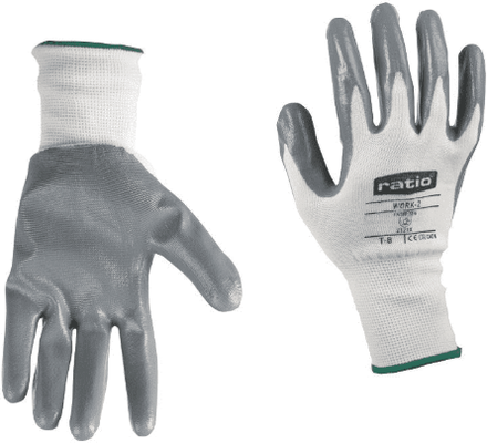 Guante Nylon Recubierto Nitrilo Gris Work 2