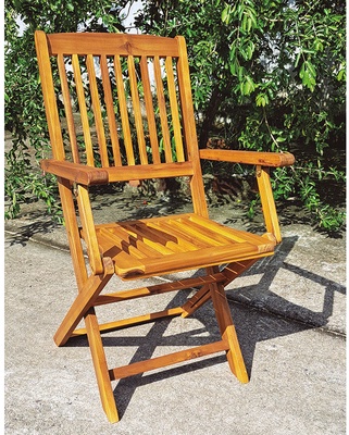 Juego de 2 Sillas Madera Acacia con Brazos