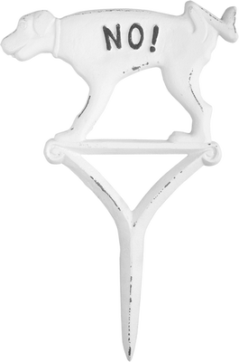 Se�al Prohibido Orinar Perro Blanco