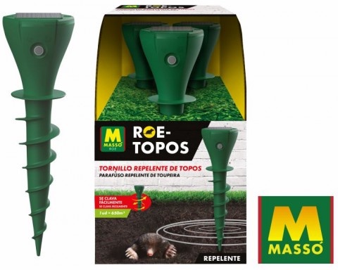 Repelente Topos Solar Roe Tornillo Pack 3 unidades