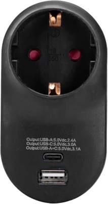 Enchufe Conversion Aleman 16A Negro