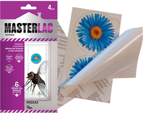 Pegatina flor Moscas Ventana Masterlac 4 unidades
