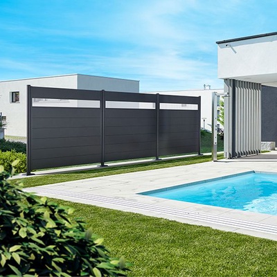 Pantalla Privacidad Con Panel 90x100 Plata Metalica