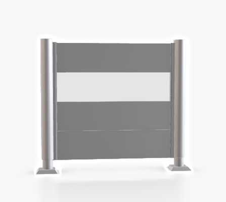 Pantalla Privacidad Con Panel 135x100 Plata Metalica Pantalla Privacidad Con Panel 135x100 Plata Metalica