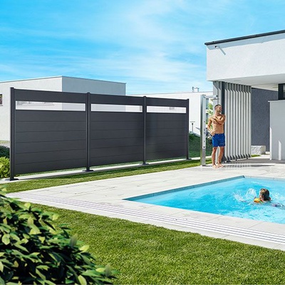 Pantalla Privacidad Con Panel 180x200 Plata Metalica