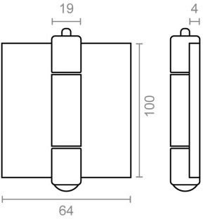 Bisagra Libro 697 100x64mm PU