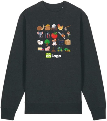 Sudadera Antracita Jaspeado Enlago Talla L