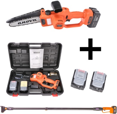 Pack ahorro de poda Anova MB600  a bater�a 36V con p�rtiga telesc�pica 122?183 cm + 2 bater�as y cargador