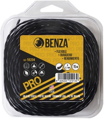 Hilo Nylon Desbrozadora Trenzado Pro Benza 3,0 mm 15 Metros Hilo Nylon Desbrozadora Trenzado Pro Benza 3,0 mm 15 Metros