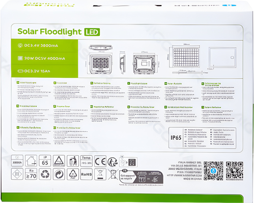 Foco LED con Panel Solar 200w 6500k