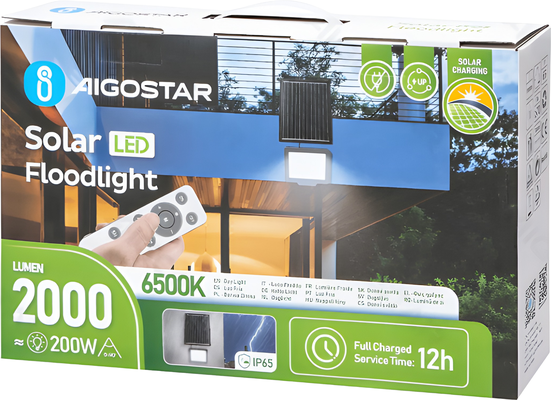 Foco LED con Panel Solar 200w 6500k