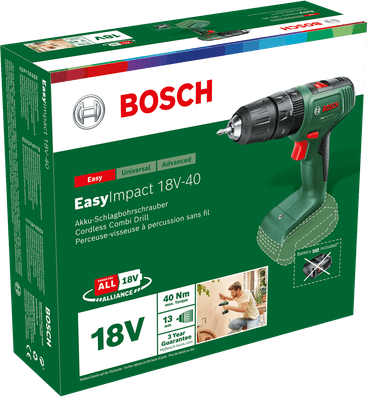 Taladro Bosch Easyimpact 18V-40 con Bateria 2.0 Ah y Cargador