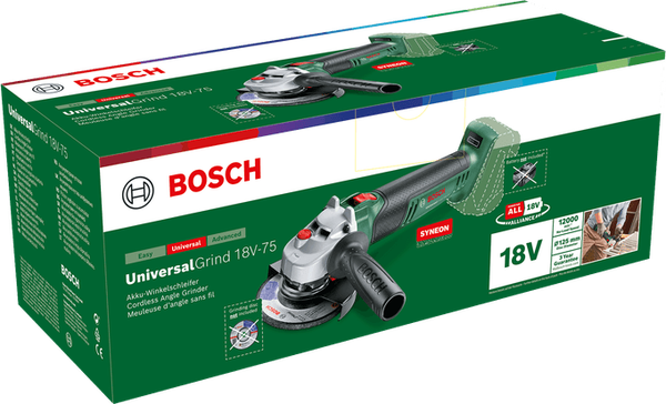 Amoladora Bosch Universal Grind 18V-75  125 mm con Bateria y Cargador