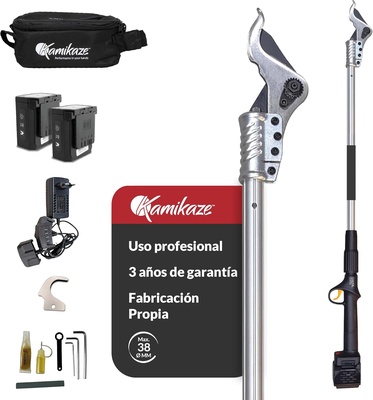 Tijera de Poda con P�rtiga Kamikaze KV150: 155cm, Corte �38mm + 2 Bater�as Litio