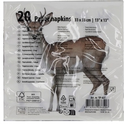 Servilletas Papel Corzo 33x33 cm 20 uds