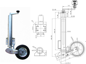 Pie Apoyo Automatico Remolque 60mm Rueda Jockey Carro
