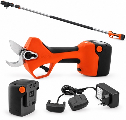 Pack tijera de poda Stocker Magma E-35 TP 21 V con mango telescópico 190-310 cm, batería 2,6 Ah y cargador doble Pack tijera de poda Stocker Magma E-35 TP 21 V con mango telescópico 190-310 cm, batería 2,6 Ah y cargador doble