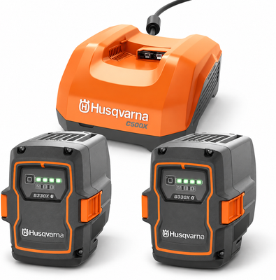 Pack energía Husqvarna: 2 baterías B330X 9 Ah + cargador rápido C500X Pack energía Husqvarna: 2 baterías B330X 9 Ah + cargador rápido C500X